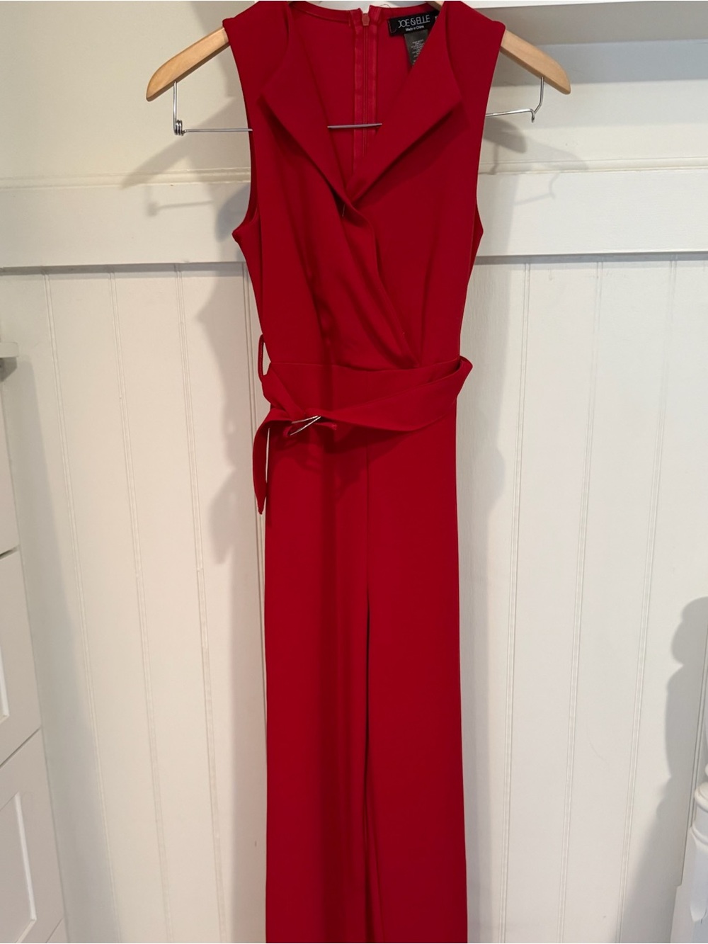Joe & Elle Red Sleeveless Wrap-Front Jumpsuit